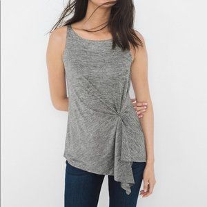 WHBM Grey Heathered Asymmetrical Sleeveless Top | Size M